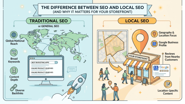 The Difference Between SEO and Local SEO (And Why It Matters for Your Storefront)